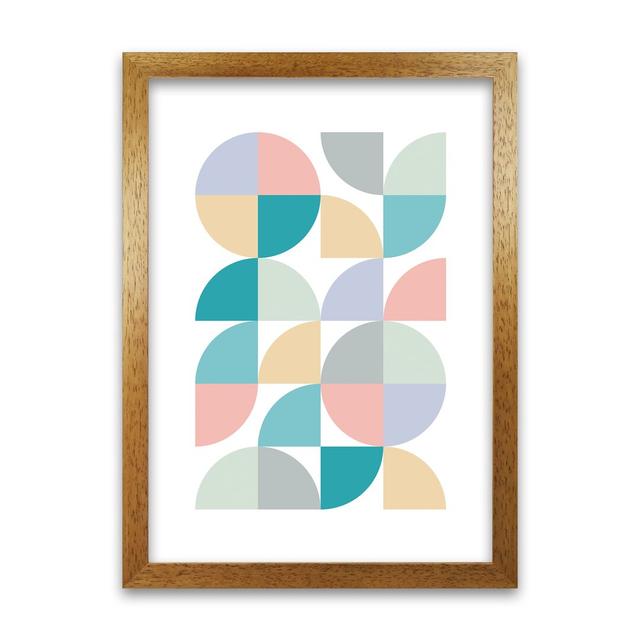 Abstract Pastel Nursery A - Graphic Art Print on Paper Norden Home Size: 42cm H x 30cm W x 3cm D, Frame Option: Oak Frame on Productcaster.