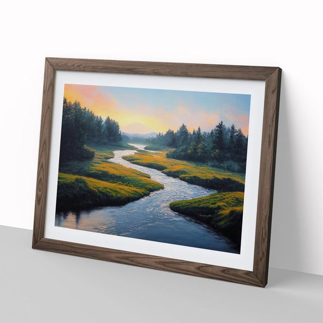 Forest River Path Vol.2 - Picture Frame Painting Alpen Home Frame Colour: Walnut, Size: 25cm H x 34cm W x 2cm D on Productcaster.