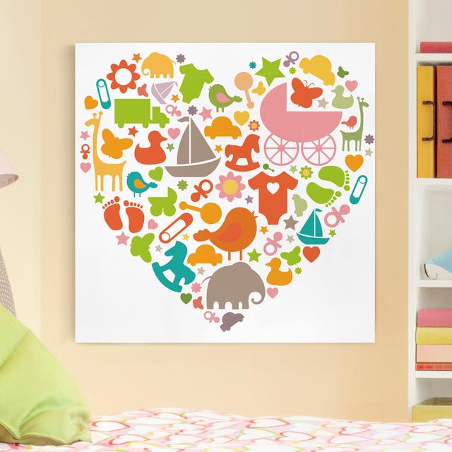 Leinwandbild Baby Heart East Urban Home Größe: 60 L x 60 B on Productcaster.