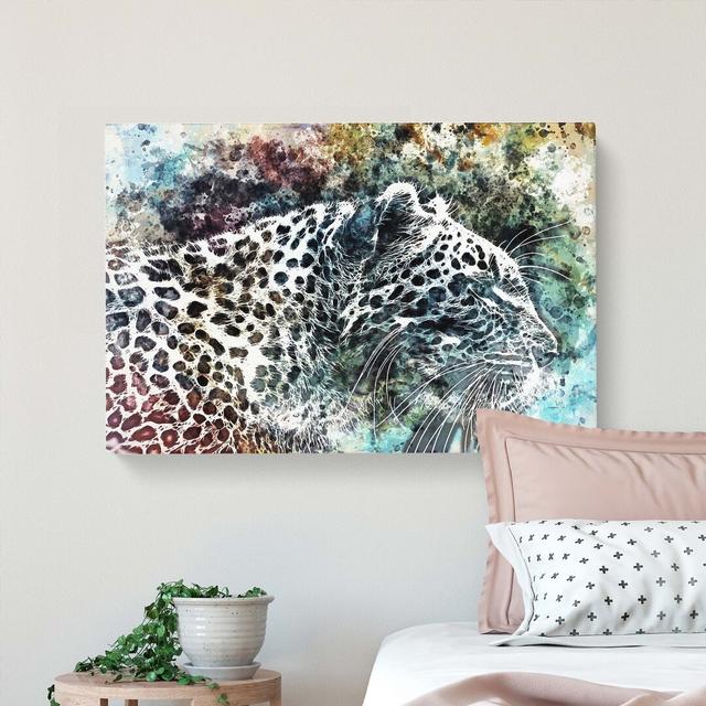 Leopard in Abstract - Wrapped Canvas Painting Print East Urban Home Size: 40cm H x 60cm W x 3cm D on Productcaster.