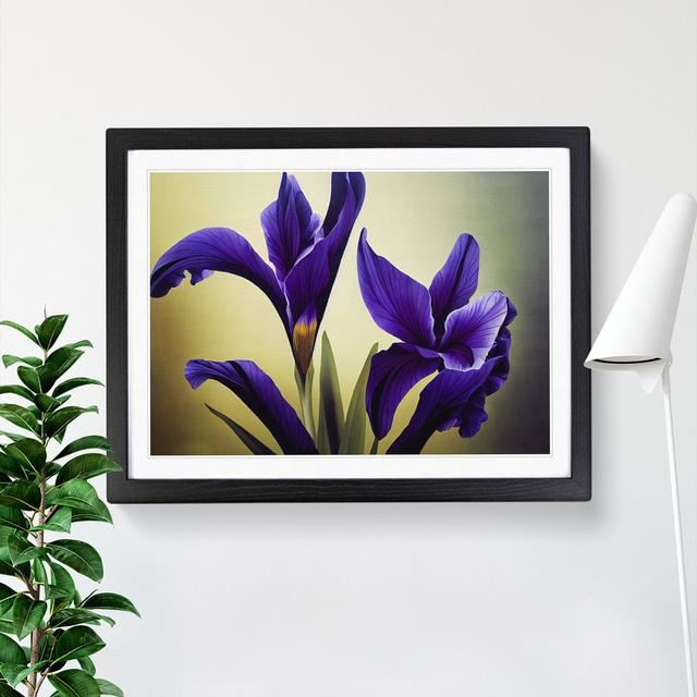 Picturesque Iris Flowers - Picture Frame Graphic Art Marlow Home Co. Format: Black Framed, Size: 25cm H x 34cm W x 2cm D on Productcaster.