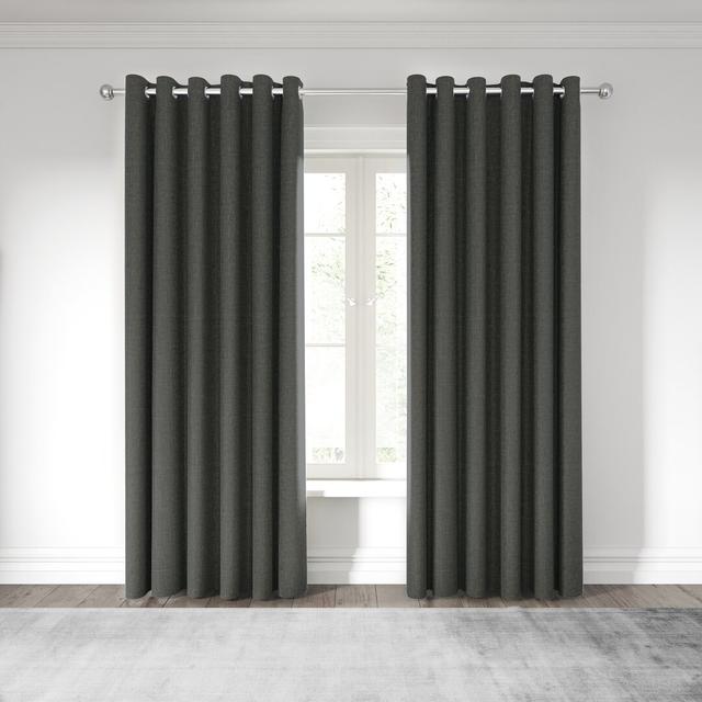 Kalo Polyester Room Darkening Grommet / Eyelet Curtain Pair (Set of 2) Nalu Nicole Scherzinger Colour: Charcoal, Size per Panel: 168 W x 183 D cm on Productcaster.