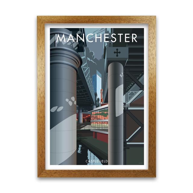 'Manchester Castlefield 2' Graphict Art East Urban Home Frame Options: Oak, Size: 42 cm H x 29.7 cm W x 5 cm D on Productcaster.