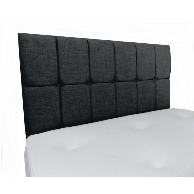 Fariz Upholstered Headboard Ebern Designs Upholstery: Naples Velvet, Colour: Charcoal, Size: Small Double (4') on Productcaster.