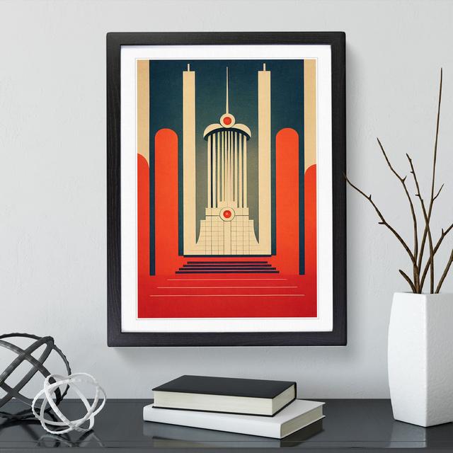 Art Deco Architecture No.5 - Print Marlow Home Co. Format: Black Framed Paper, Size: 64cm H x 46cm W x 2cm D on Productcaster.