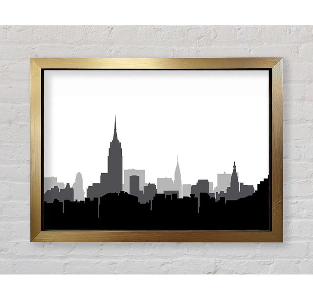 New York Silhouette B N W - Single Picture Frame Art Prints Bright Star Size: 42cm H x 59.7cm W x 3.4cm D on Productcaster.