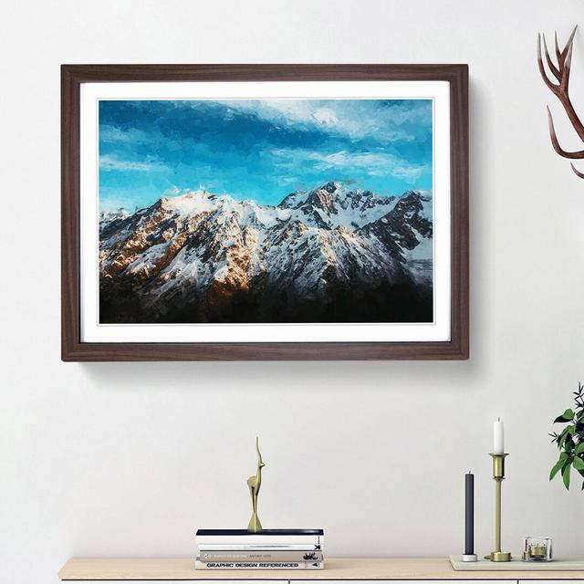 Mountains in New Zealand in Abstract - Picture Frame Graphic Art Print East Urban Home Size: 62cm H x 87cm W x 2cm D, Frame Option: Walnut Framed on Productcaster.