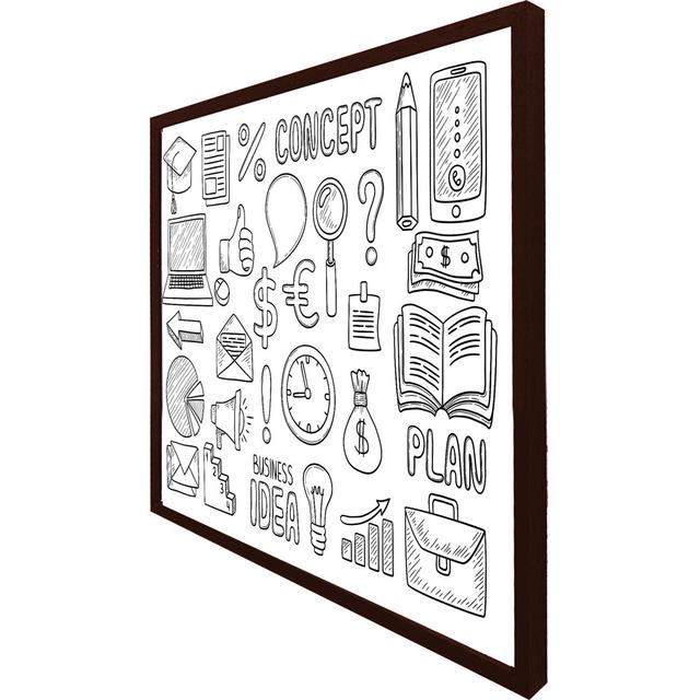 Business Doodles - Single Picture Frame Art Prints George Oliver Frame Option: Brown, Size: 76cm H x 76cm W x 4cm D on Productcaster.