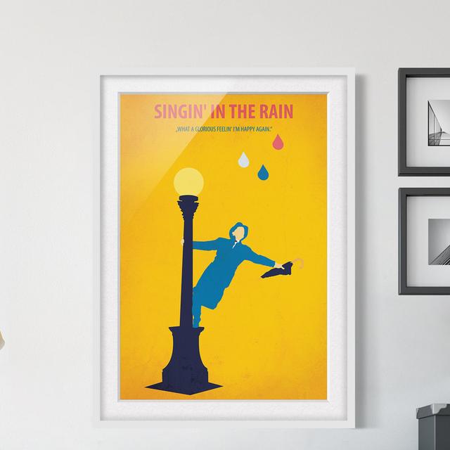 Movie Poster Singing in the Rain - Picture Frame Graphic Art on Paper Bilderwelten Frame Option: White Framed, Size: 100cm H x 70cm W x 2cm D on Productcaster.