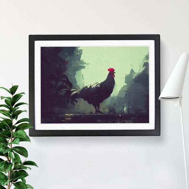 Rooster Vol.2 - Picture Frame Graphic Art Brambly Cottage Frame Colour: Black Framed, Size: 34cm H x 46cm W x 2cm D on Productcaster.