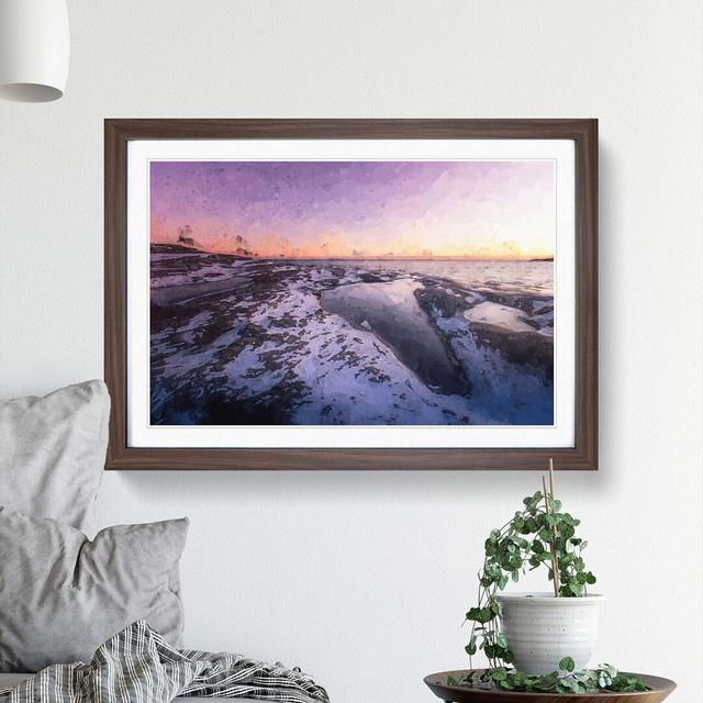 Ice Pool in Helsinki Finland in Abstract - Picture Frame Graphic Art Print East Urban Home Frame Option: Walnut, Size: 35cm H x 50cm W x 2cm D on Productcaster.