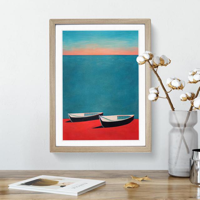 Abstract Boat No.2 - Picture Frame Graphic Art Breakwater Bay Size: 46cm H x 34cm W x 2cm D, Frame Colour: Oak on Productcaster.