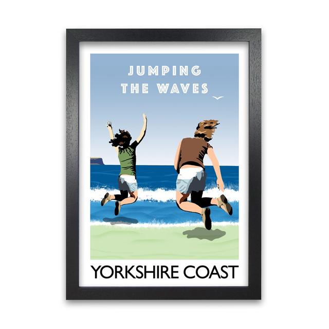 Jumping The Waves Yorkshire Coast by Richard O'Neill - Single Picture Frame Print 17 Stories Size: 29.7 cm H x 21 cm W, Frame Option: Black on Productcaster.