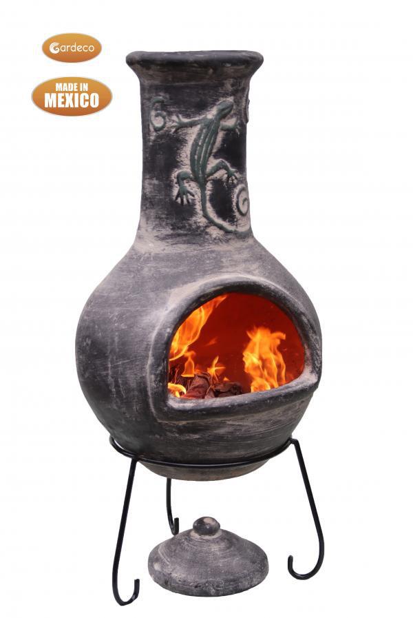 Clay Charcoal/Wood Burning Outdoor Chiminea Gardeco Size: 125cm H x 55cm W x 53cm D on Productcaster.