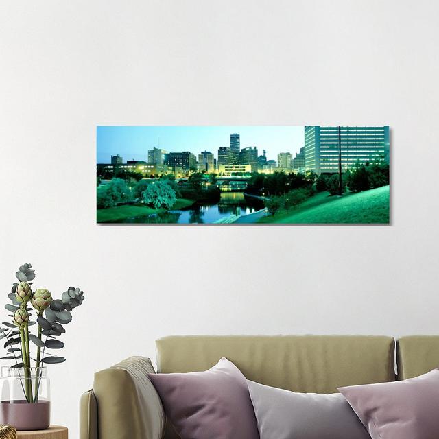 Omaha NE by Panoramic Images - Wrapped Canvas Panoramic Print Latitude Run Size: 40.64cm H x 121.92cm W x 3.81cm D on Productcaster.