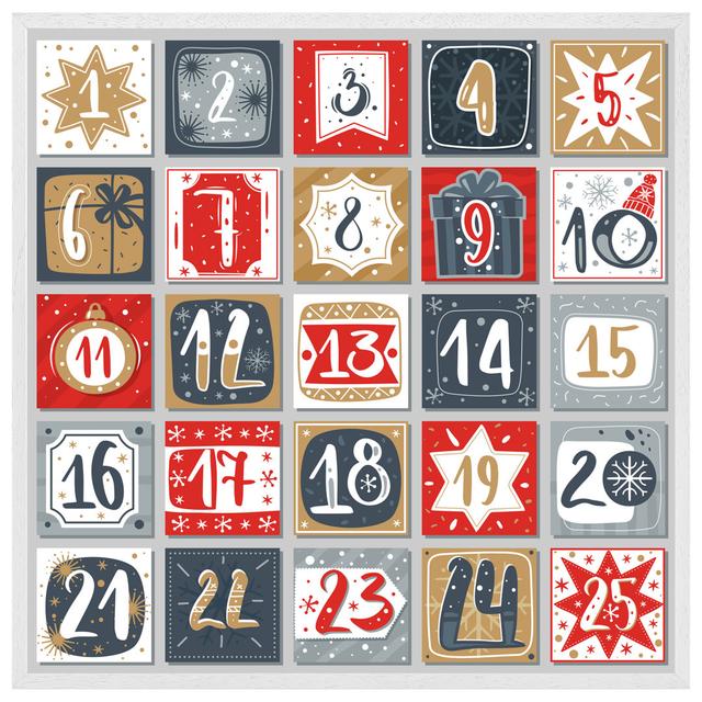 Artian December Advent Calendar - Single Picture Frame Print The Seasonal Aisle Size: 51cm H x 51cm W x 4cm D, Frame Colour: White on Productcaster.