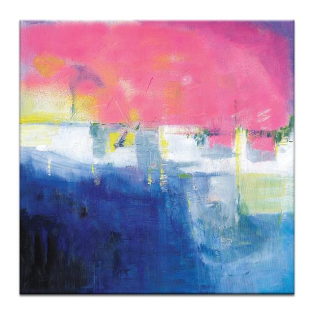 'Pink Sunset' by Brenda Meynell Art Print on Wrapped Canvas East Urban Home Size: 76cm H x 76cm W x 3.8cm D on Productcaster.