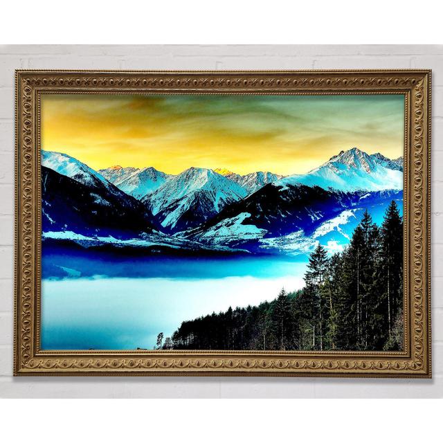 Snowy Mountains And Fog Filled Valley Framed Print Bright Star Size: 29.7cm H x 42cm W x 3cm D on Productcaster.