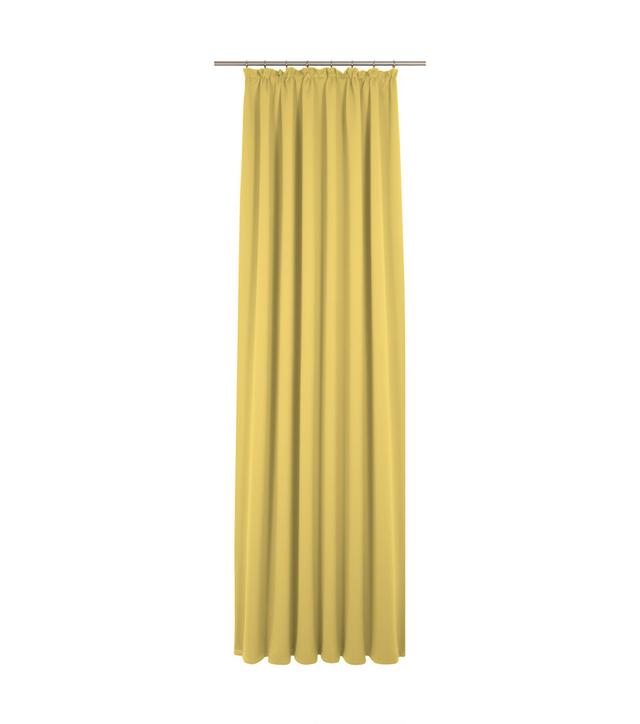 Uni Collection Light 100% Cotton Opaque Pinch Pleat Single Curtain Panel Adam Panel Size: 142cm wide x 395cm high, Curtain Colour: Yellow on Productcaster.