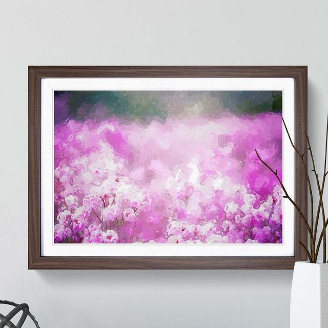 Wild Lilac Flowers in Abstract - Picture Frame Graphic Art Print East Urban Home Frame Option: Walnut, Size: 50cm H x 76cm W x 2cm D on Productcaster.