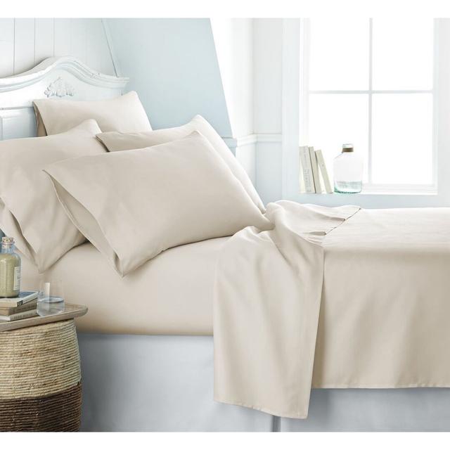 Deycy 500 Thread Count 100% Cotton Percale Fitted Sheet Ebern Designs Colour: Duck Egg, Size: Single (3') on Productcaster.