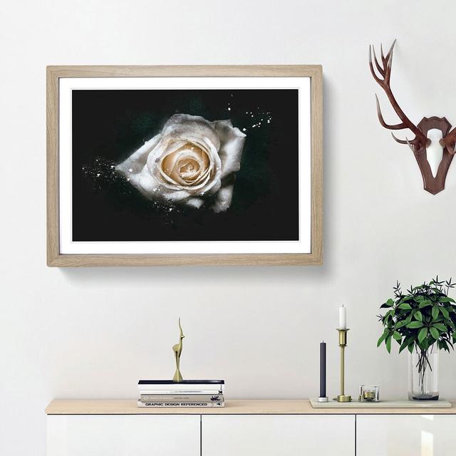 A White Rose - Picture Frame Graphic Art Print East Urban Home Size: 60cm H x 91cm W x 2cm D, Frame Option: Oak Framed on Productcaster.