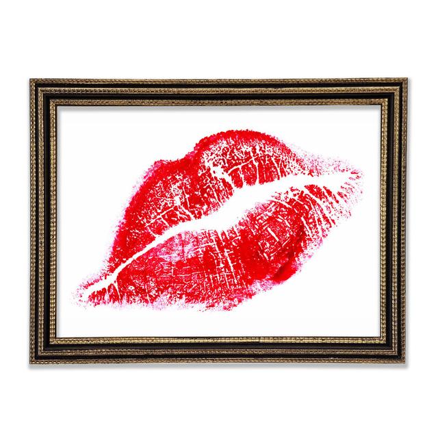 Red Lipstick Mark - Print Happy Larry Size: 59.1cm H x 84.1cm W x 3cm D on Productcaster.