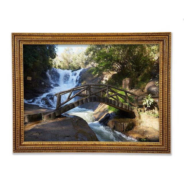 Rustic Made Bridge By A Waterfall - Single Picture Frame Art Prints Union Rustic Size: 29.1cm H x 42cm W x 3cm D on Productcaster.