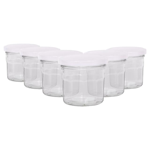 Glass Preserving Jars - Set of 6 (Set of 6) Argon Tableware Colour: White on Productcaster.