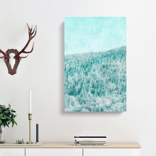 A Winter Forest Abstract - Wrapped Canvas Painting Print East Urban Home Size: 91cm H x 60cm W x 3cm D on Productcaster.