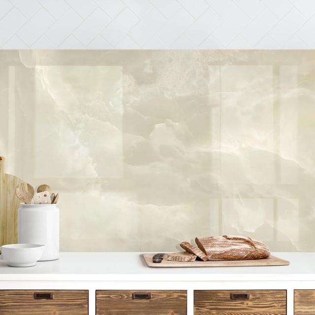 Chadwick Onyx Marble 90 x 150cm PVC Tile in Cream/Beige Ivy Bronx on Productcaster.