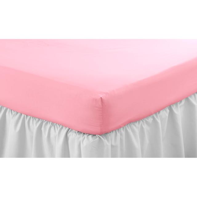 Izyan 144 Thread Count Fitted Sheet 17 Stories Colour: Dusky Pink, Size: Small Single (2'6) on Productcaster.