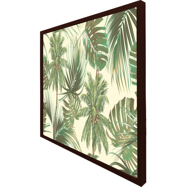 Pawlonka Tropical Leaves On Yellow - Single Picture Frame Art Prints 17 Stories Size: 31cm H x 31cm W x 4cm D, Frame Colour: Brown Framed on Productcaster.