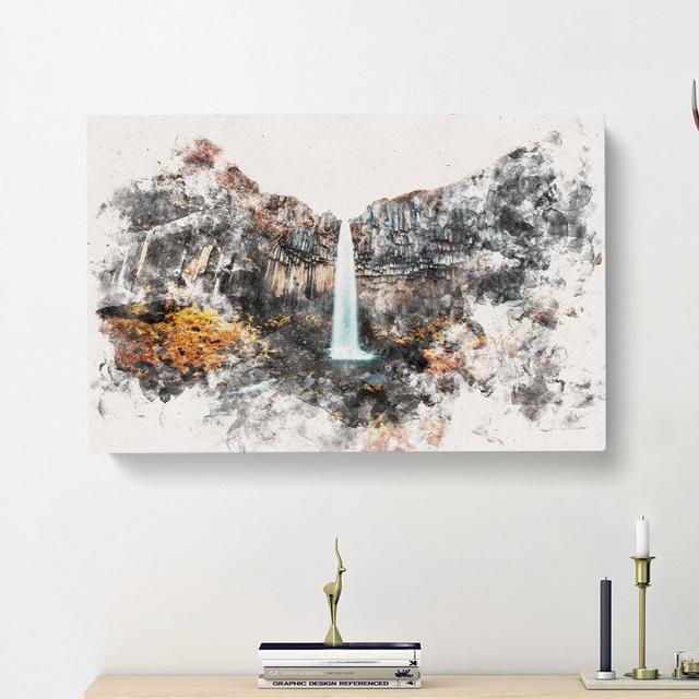 Svartifoss Waterfall In Iceland - Wrapped Canvas Print East Urban Home Size: 35cm H x 50cm W x 3cm D on Productcaster.