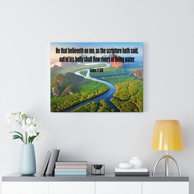 Living Water - Wrapped Canvas Print Blue Elephant Size: 61cm H x 76cm W on Productcaster.