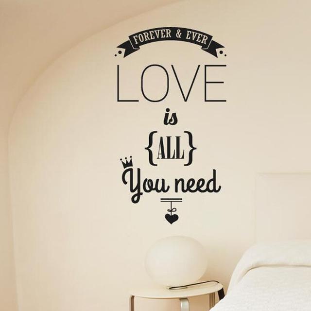 Forever And Ever Love Is All You Need Wall Sticker 17 Stories Colour: Shiny Gold, Size: Large on Productcaster.