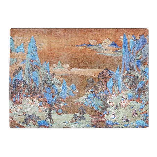 Tempered Glass Silk Road Travellers by Qiu Ying Chopping Board East Urban Home Size: 28.5 cm x 20 cm on Productcaster.