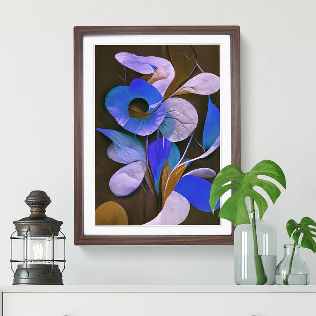 Floral in Abstract No.1 - Picture Frame Graphic Art Latitude Run Size: 64cm H x 46cm W, Format: Walnut on Productcaster.