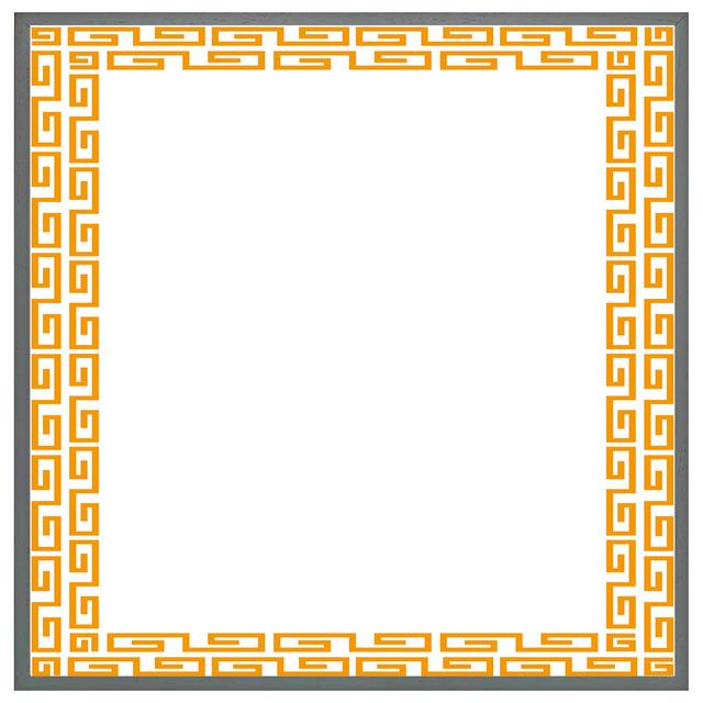 Dadeville Golden Egyptian Border - Single Picture Frame Art Prints Latitude Run Size: 61cm H x 61cm W x 4cm D, Frame Colour: Grey Framed on Productcaster.