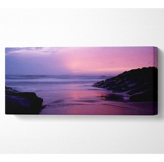 Sunset at Aberavon Beach - Wrapped Canvas Panoramic Art Prints Highland Dunes Size: 50.8cm H x 121.9cm W x 10cm D on Productcaster.