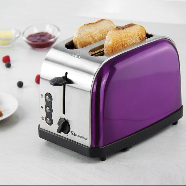 SQ Professional Gems 2 slice Toaster with Removable Crumb Tray SQ Professional Colour: Amethyst(Purple) on Productcaster.