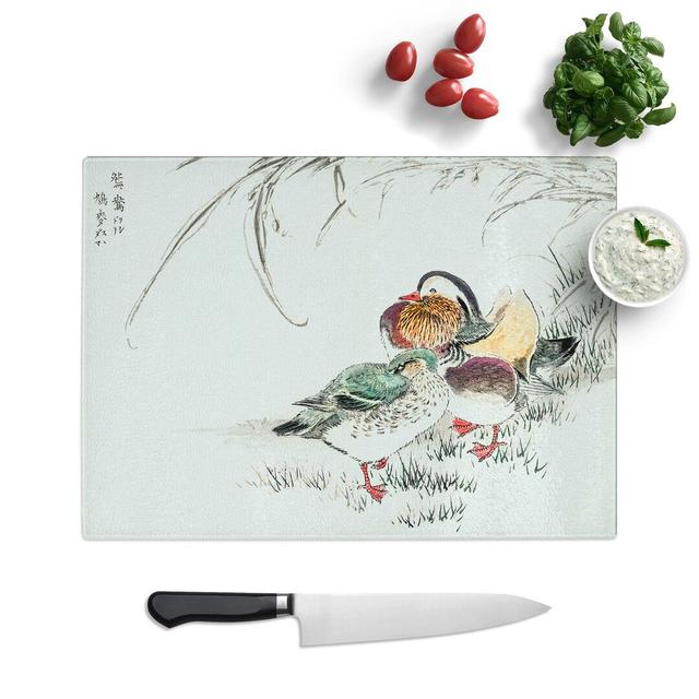 Glass Mandarin Duck by Numata Kashu Chopping Board East Urban Home Size: 28.5 cm W x 20 cm L on Productcaster.