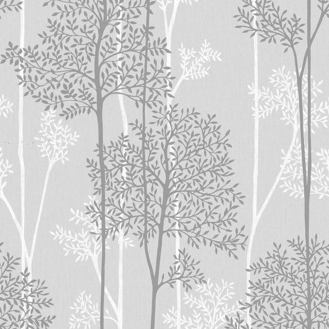 Innocence 10m L x 52cm W Floral and Botanical Roll Wallpaper Superfresco Easy Colour: Grey on Productcaster.