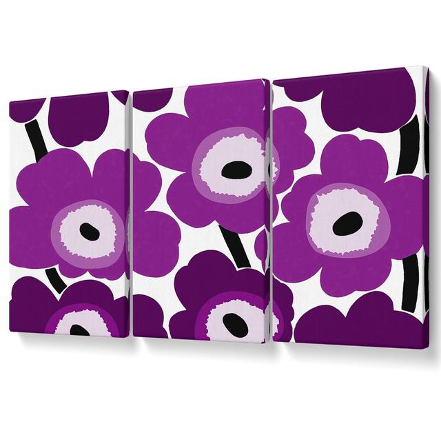 Red Poppies - 3 Piece Wrapped Canvas Graphic Art Rosalind Wheeler Size: 50.8cm H x 106.6cm W on Productcaster.