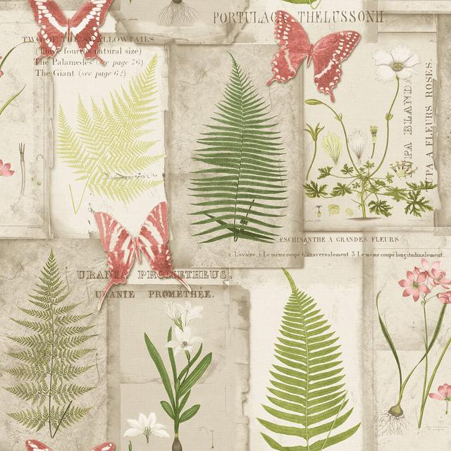 Delorme 10m x 52.8cm Matte Paste the Wall Wallpaper Roll Bay Isle Home Colour: Beige/Green on Productcaster.