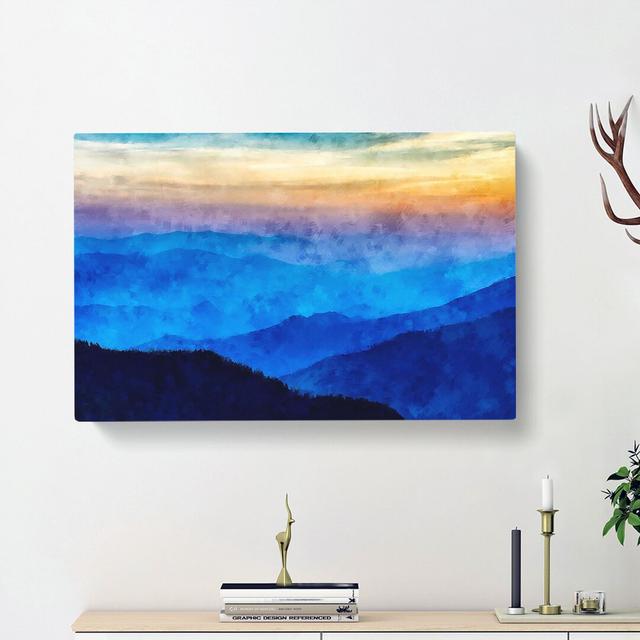 Mist Over The Mountains - Wrapped Canvas Print East Urban Home Size: 45cm H x 76cm W x 4cm D on Productcaster.