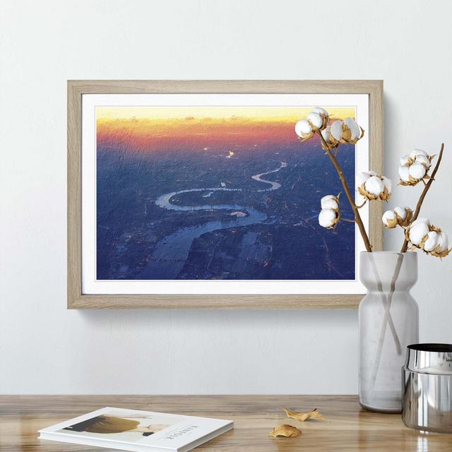 London City Skyline and the River Thames - Picture Frame Painting Print East Urban Home Frame Option: Oak Framed, Size: 27cm H x 36cm W x 2cm D on Productcaster.