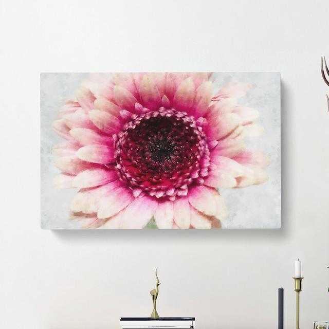 Heart Of A Pink Gerbera - Wrapped Canvas Painting East Urban Home Size: 60cm H x 91cm W x 3cm D on Productcaster.