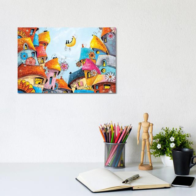 Moonflower Day in the City of Cats by Natalia Grinchenko - Wrapped Canvas Art Prints ClassicLiving Size: 20.32cm H x 30.48cm W x 1.91cm D on Productcaster.