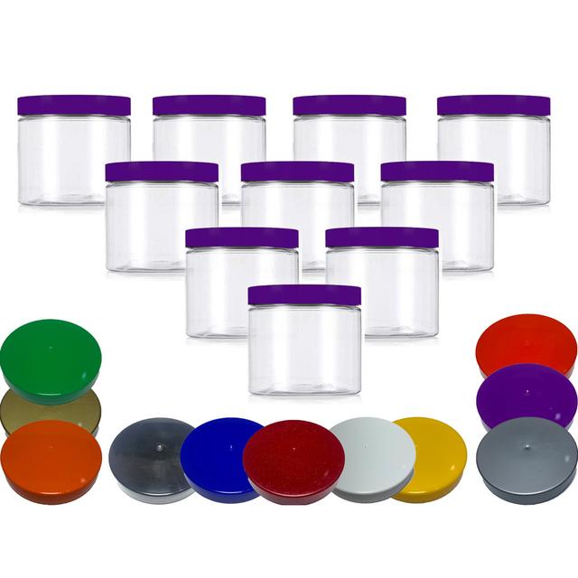 Round Plastic 250ml Storage Jar (Set of 10) Symple Stuff Colour: White on Productcaster.